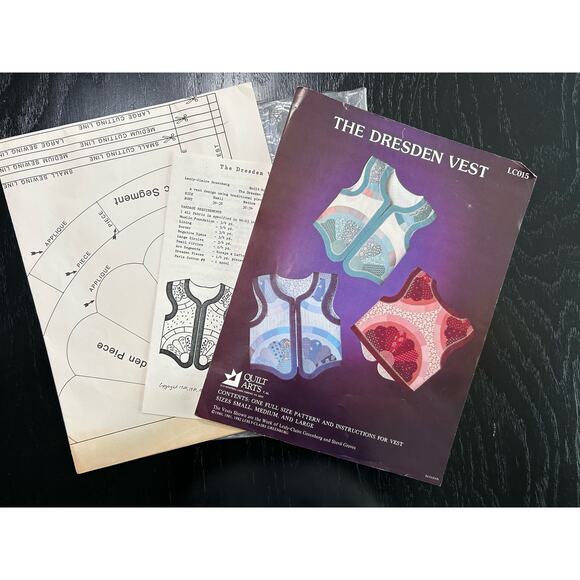 Dresden Vest Pattern- Sz S, M, L - Picture 1 of 4